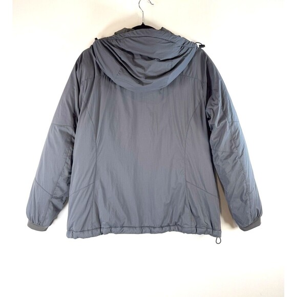 LL Bean Womens Jacket Gray Hooded Full Zip Pockets Windbreaker Medium Petite - Picture 2 of 9